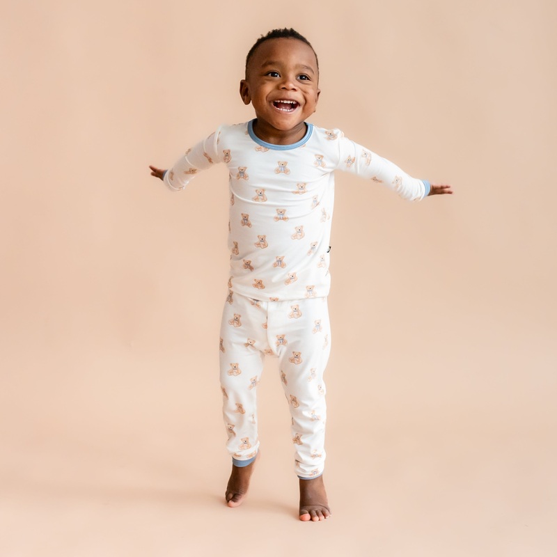 Long Sleeve Pajamas in Teddy Bear