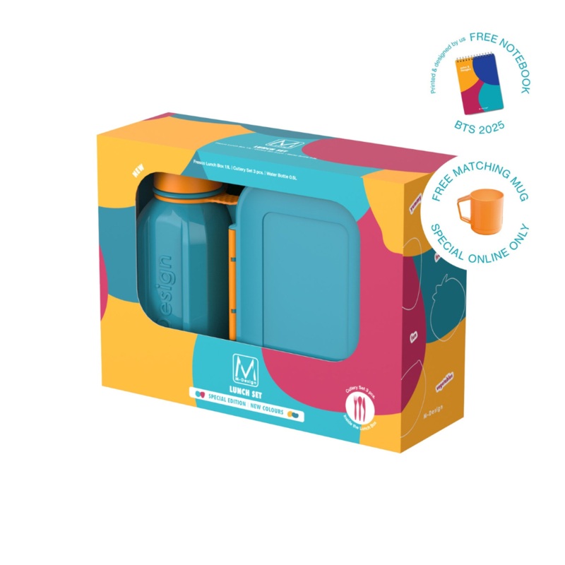 M-Design Lunch Set – 1.6 L Teal/Orange