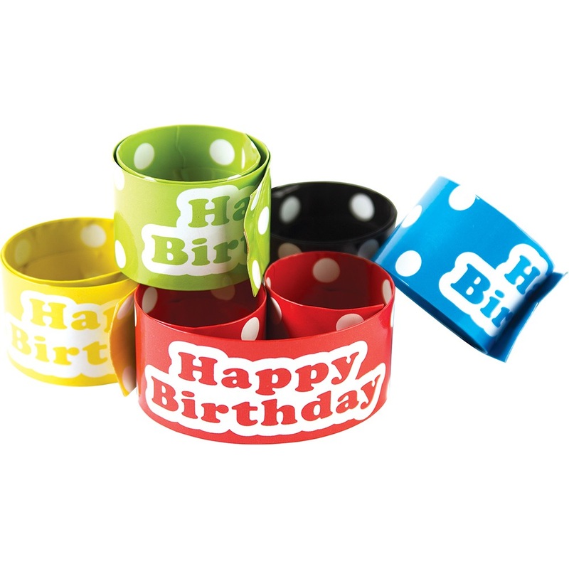 Polka Dots Happy Birthday Slap Bracelets