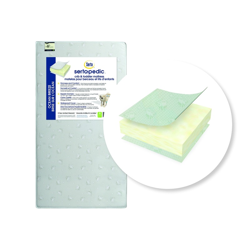 Sertapedic Ocean Breeze Crib and Toddler Mattress