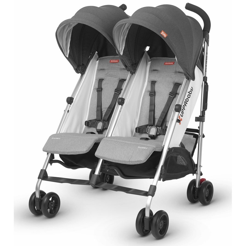 UPPAbaby OPEN BOX G-LINK 2 Side by Side Double Stroller – Jordan (Charcoal Melange)
