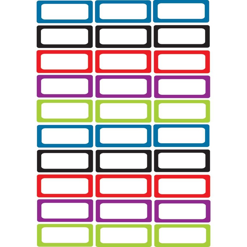 Magnetic Die-Cut Small Foam Nameplates & Labels, 30 Pcs, Solid Assorted Colors