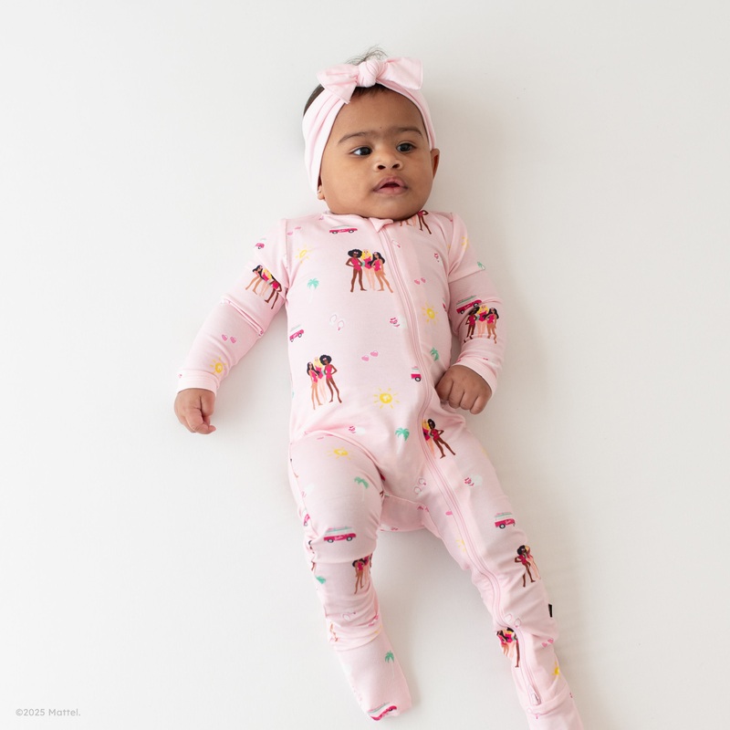 Zippered Footie in Barbie Beach