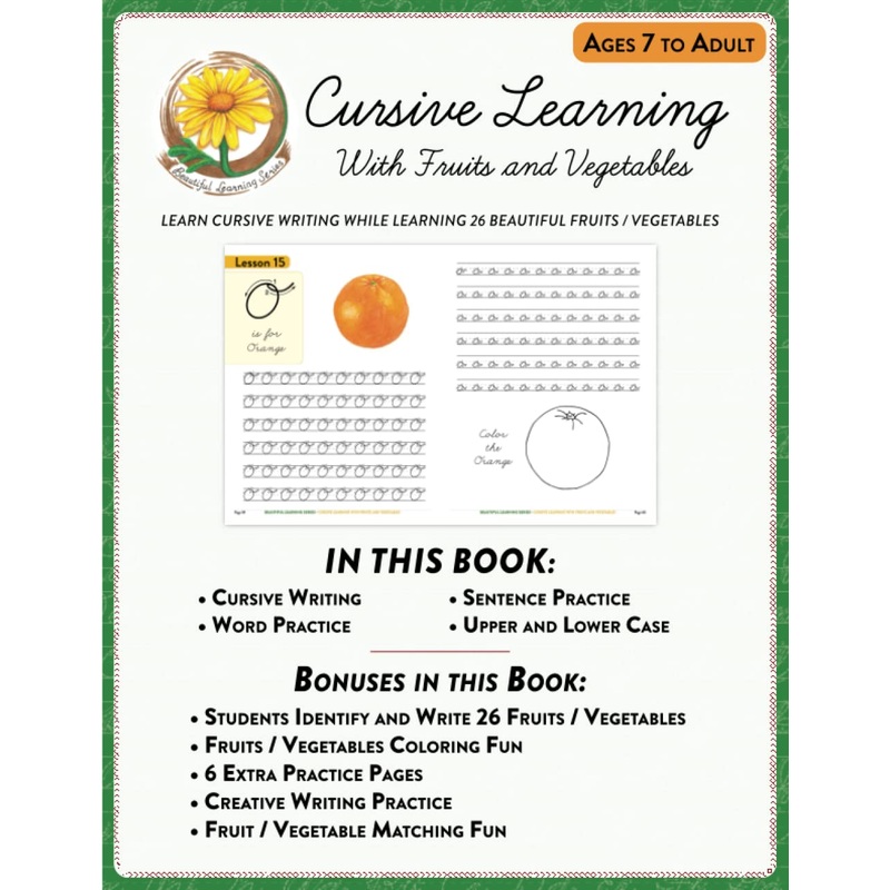 Cursive Learning With Fruits and Vegetables