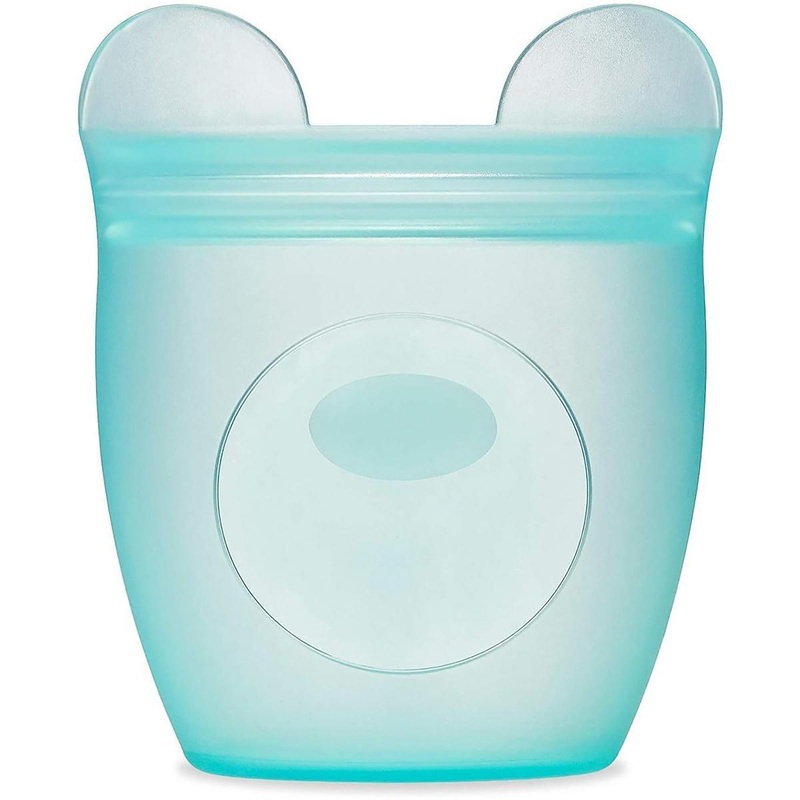 Zip Top Baby Snack Container,  4oz – Bear – Teal
