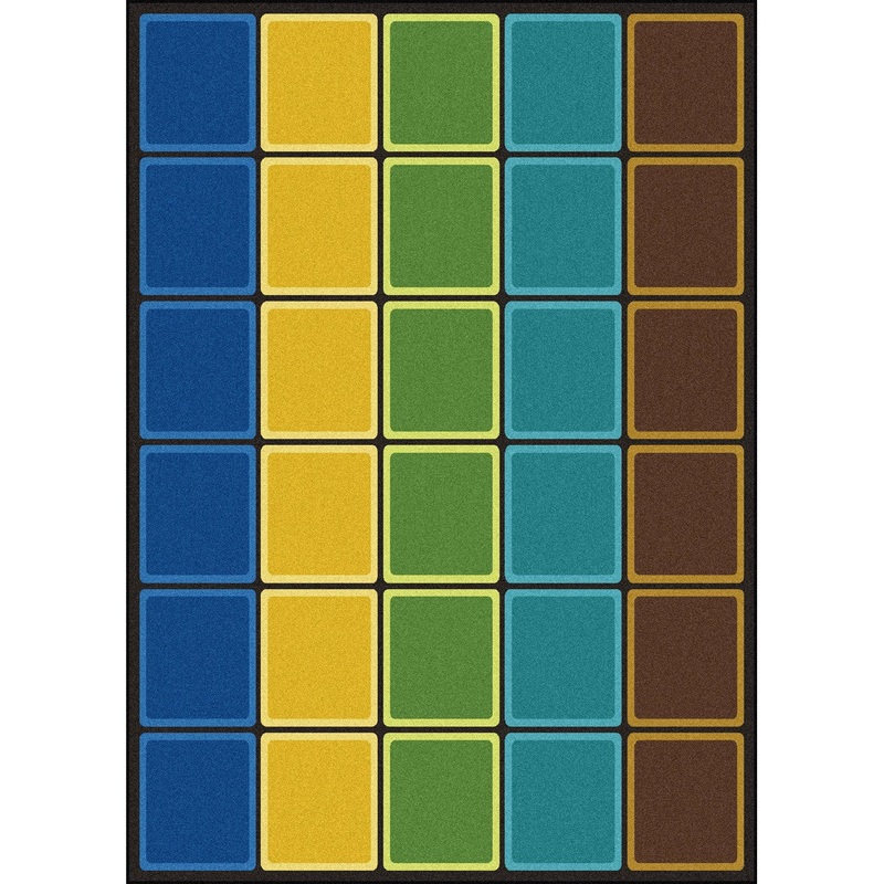 Blocks Abound 7’8″ x 10’9″ area rug in color Earthtone