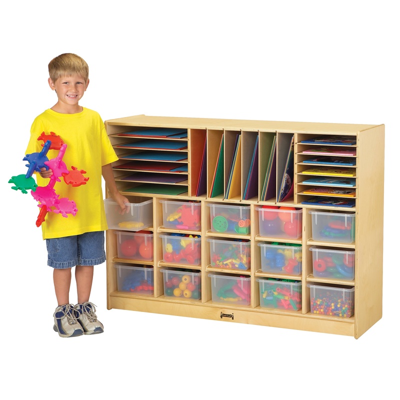 Jonti-Craft Sectional Cubbie-Tray Mobile Unit – with Clear Trays