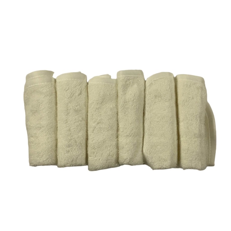 KeaBabies Bamboo Washcloths 6 Pack, White
