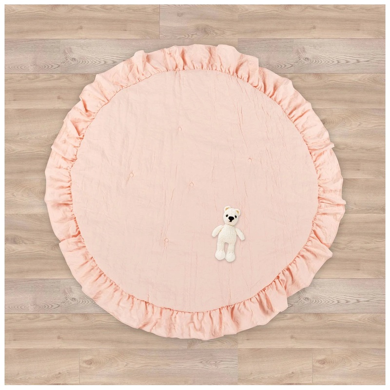 Lush Dcor Baby Round Ruffle Play Mat – Blush