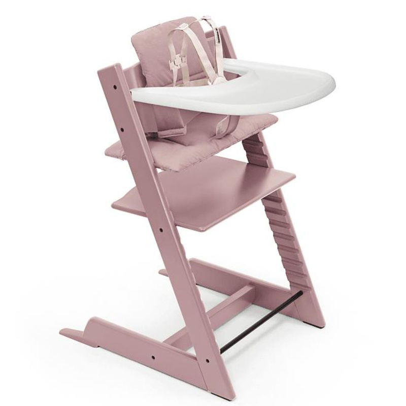 Stokke – Tripp Trapp High Chair + Cushion + Tray – Heather Mauve