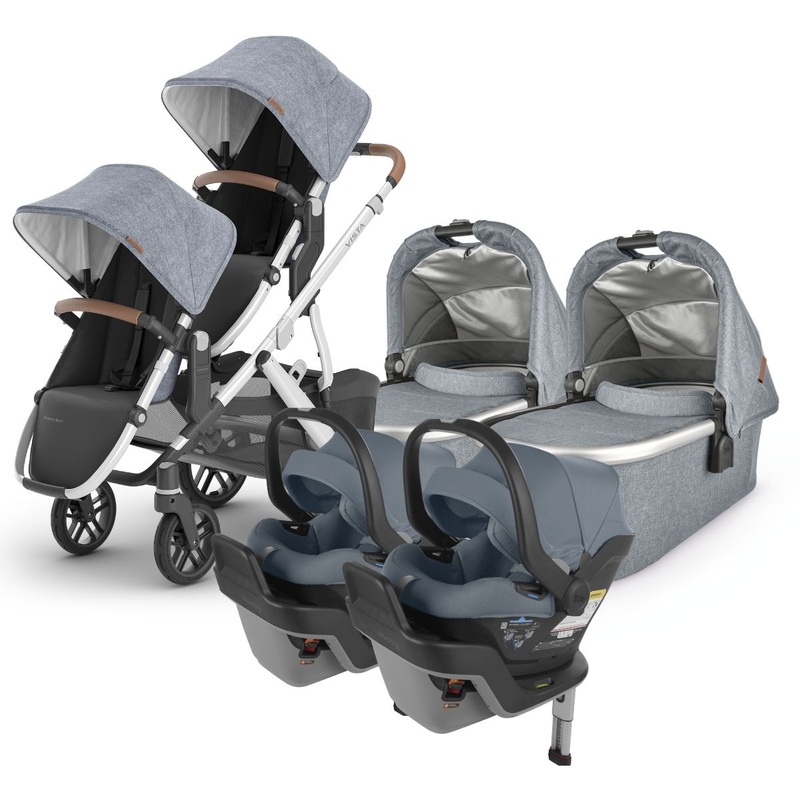 UPPAbaby VISTA V2 Twin Double Stroller + MESA MAX Travel System Bundle with Rumble Seat V2+ – Gregory