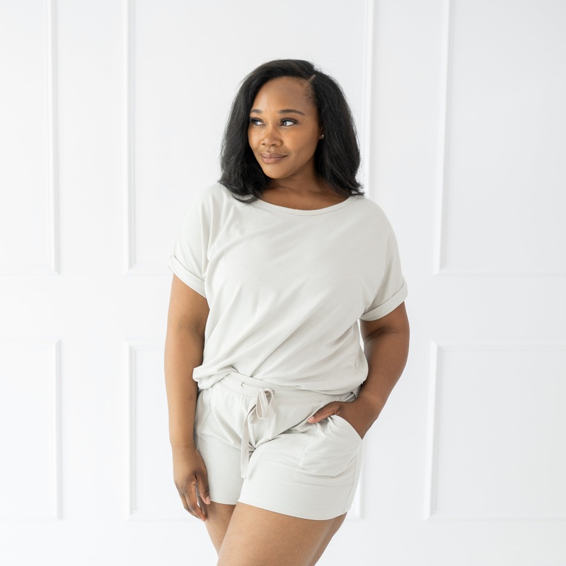Women’s Bamboo Jersey Shorts in Oat