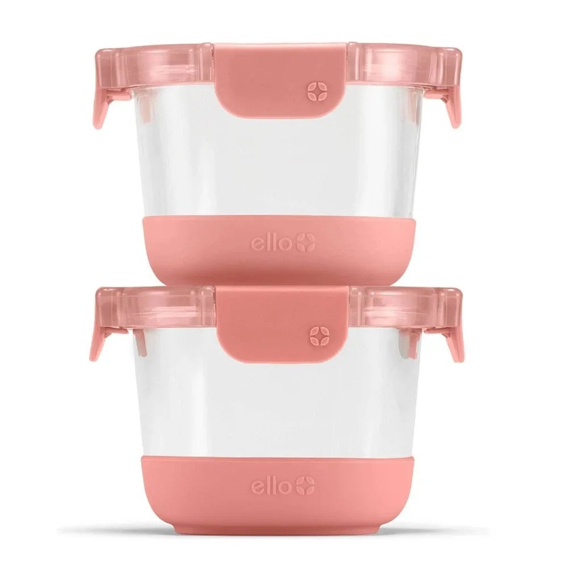 4pc 2c Glass Refresh Round Food Storage Container Set Terracotta Orange