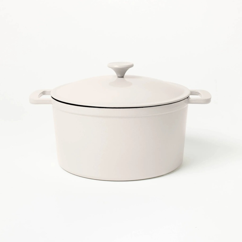 7.5qt Enamel Dutch Oven- Light Gray