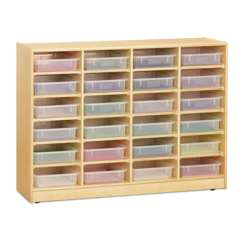 Jonti-Craft 24 Paper-Tray Mobile Storage – with Clear Paper-Trays
