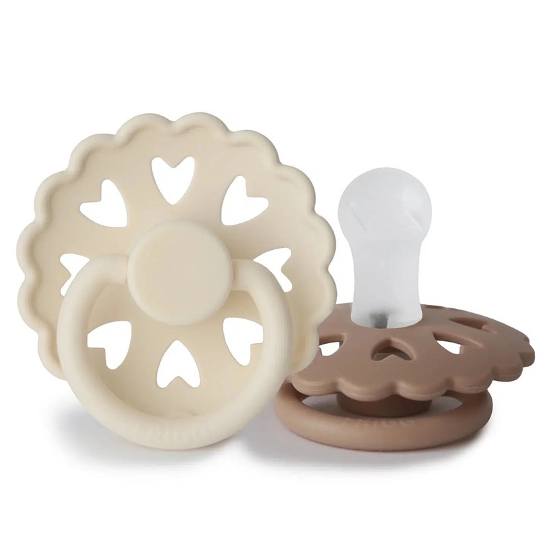 Mushie – FRIGG Anderson Silicone Pacifier 2-Pack – Cream + Satin