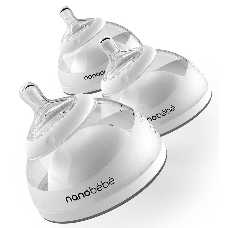 Nanobebe Breastmilk Bottle Three-Pack – Gray