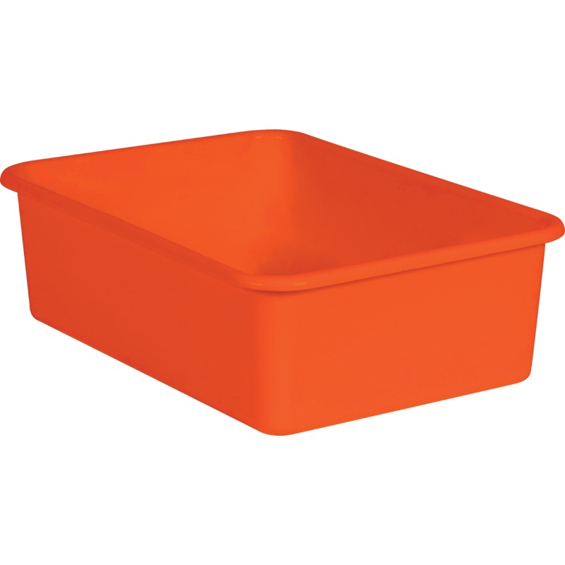 Orange Large Plastic Storage Bin