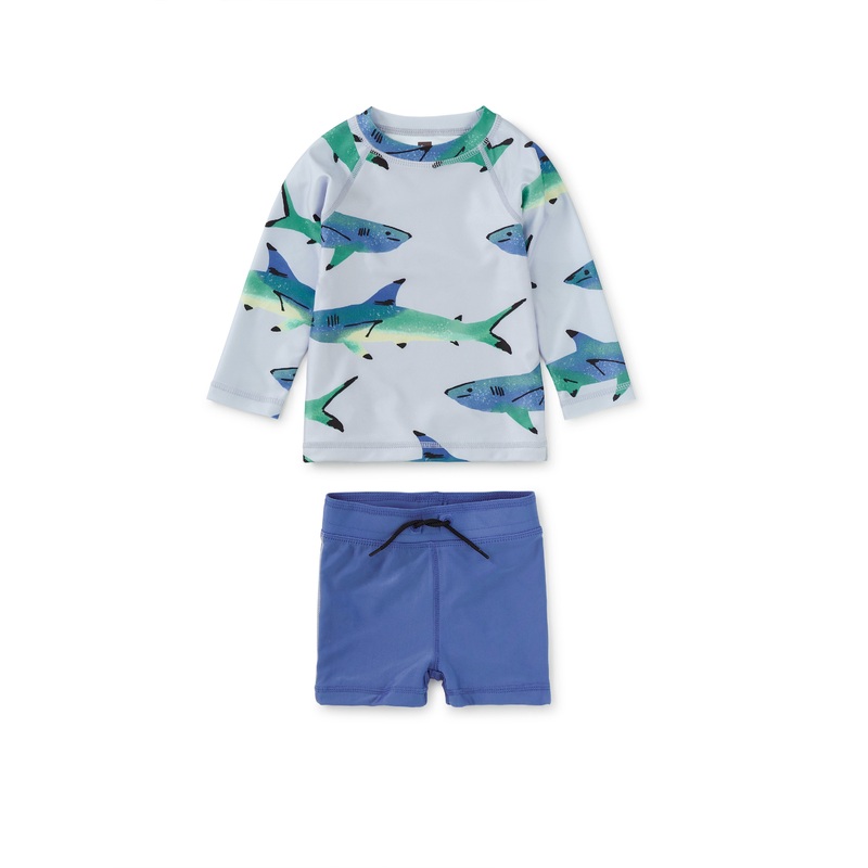 Tea Collection Rash Guard Baby Swim Set – Painted Sharks