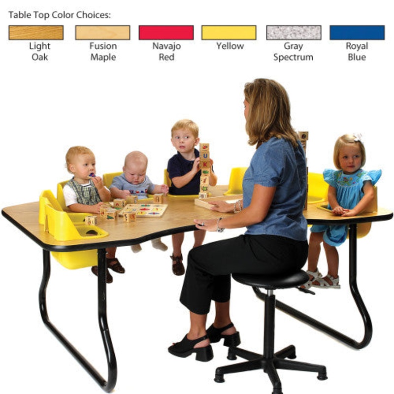 8-Seat Toddler Table, Navajo Red Table Top with Sand Seats