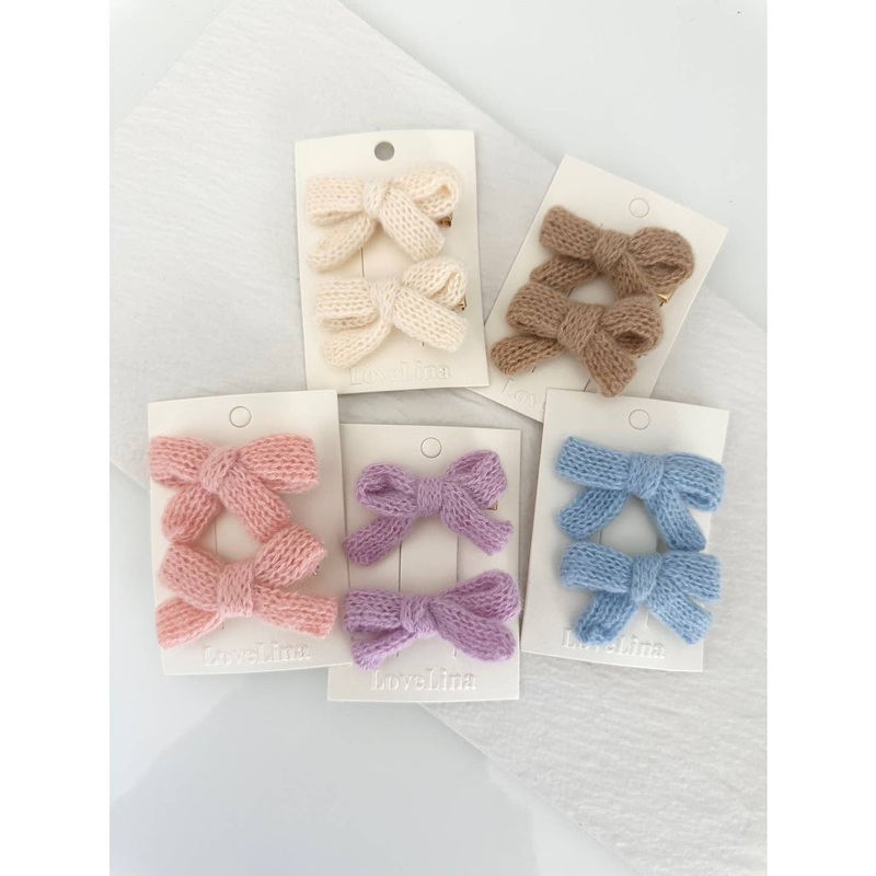 LoveLina Wool Bowknot Hair Clips