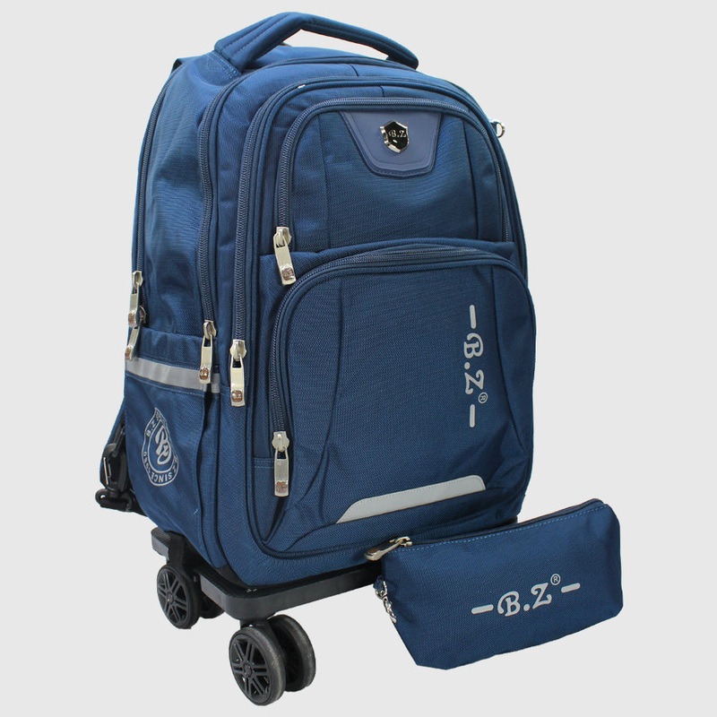 Navy 20 Inches Trolley Bag + Pencil Case