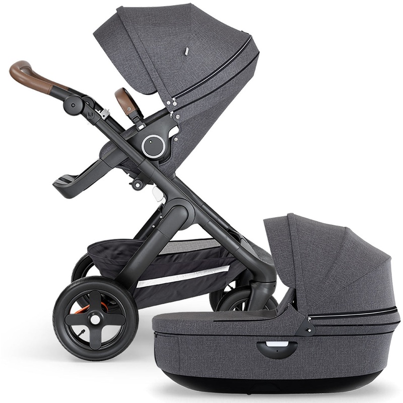 Stokke Trailz All-Terrain Stroller & Carrycot – Black/Black Melange