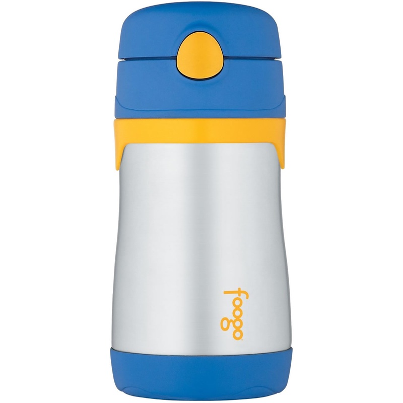 Thermos Foogo 10 oz Vacuum Insulated Stainless Steel Straw Bottle – Blue/Yellow