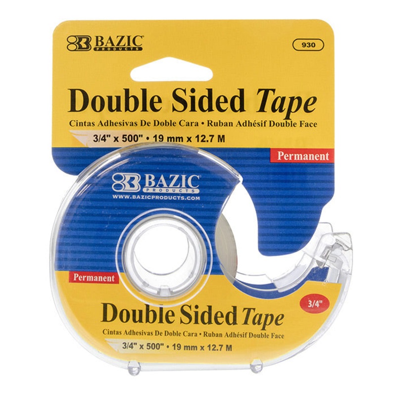 BAZIC 3/4″ X 500″ Double Sided Permanent Tape w/ Dispenser