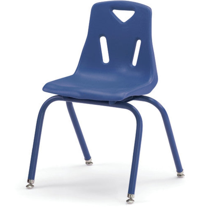 Berries Stacking Chair with Powder-Coated Legs – 16″ Ht – Blue