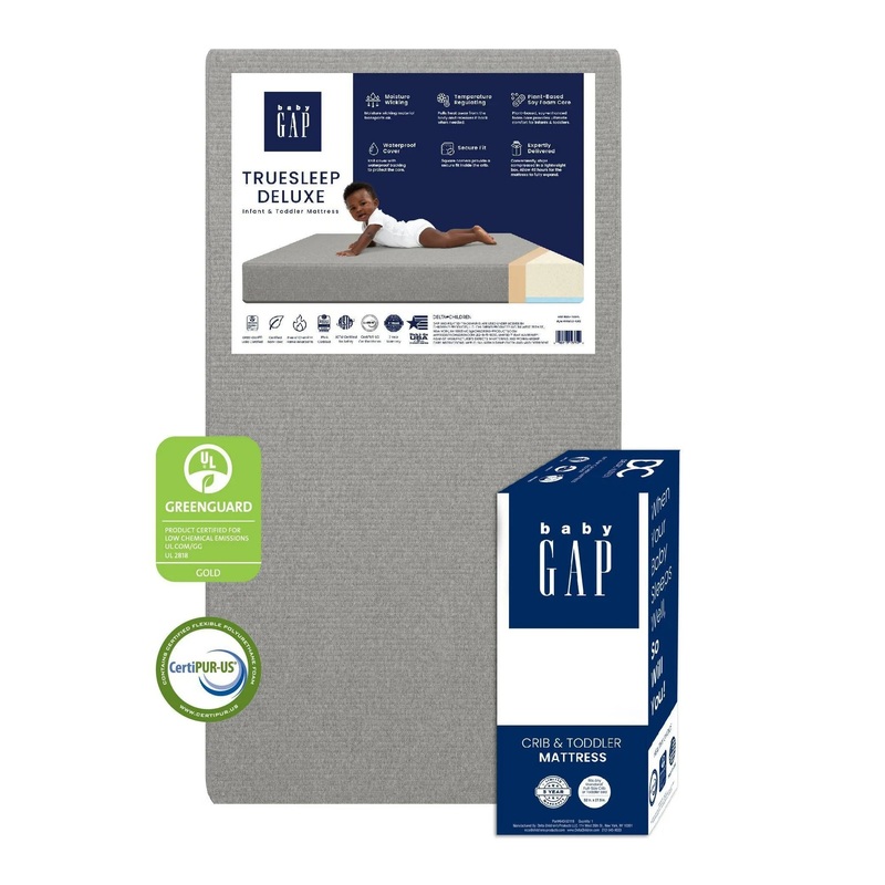 by Delta Children TrueSleep 2-Stage Deluxe Crib and Toddler Mattress – Waterproof
