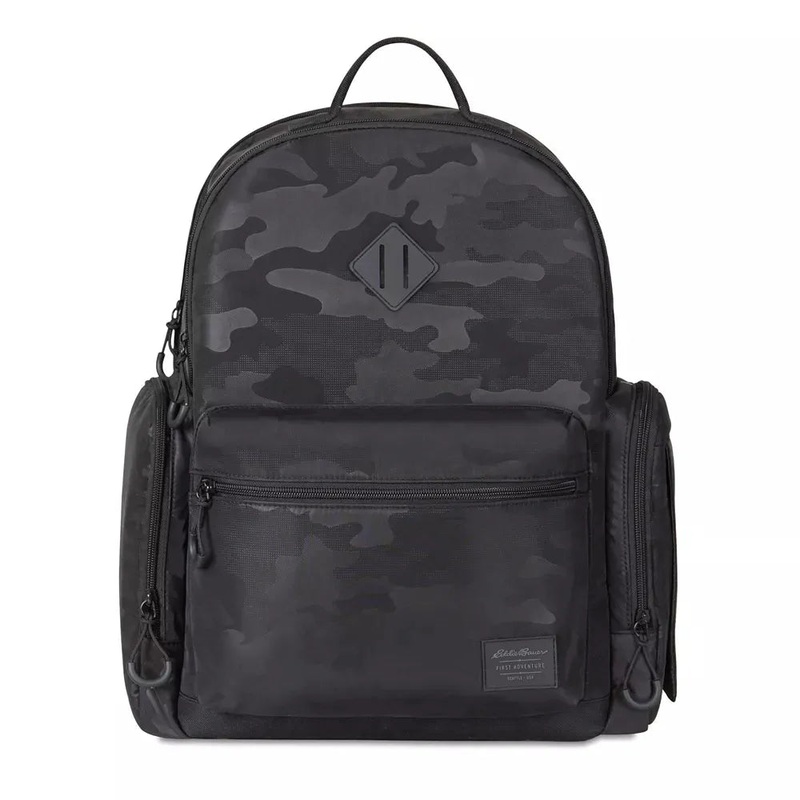 Camo Backpack Diaper Bag – Black