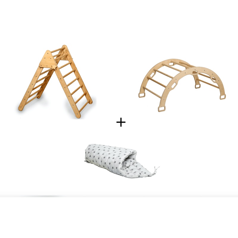 Climbing Triangle – Arch / Rocker – Star Pillow | Foldable Montessori Climbing Set