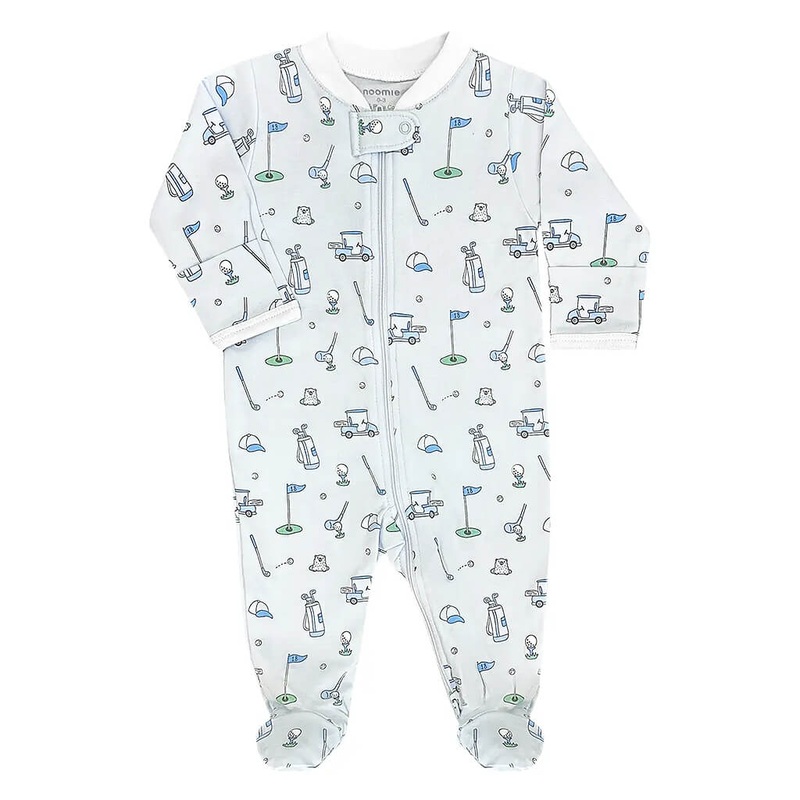 Golf Boy Zipper Footie in Blue