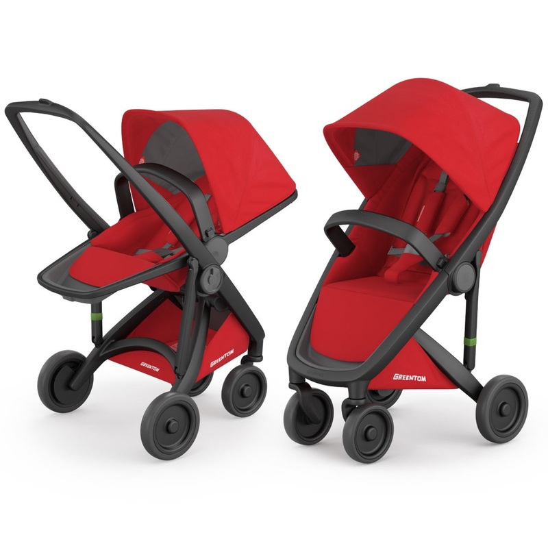 Greentom 2 in 1 Stroller – Black/Red