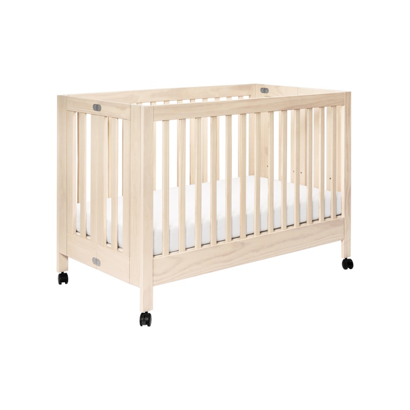 Maki Full-Size Folding Crib with Toddler Bed Conversion Kit