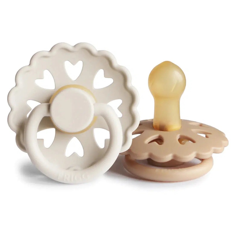 Mushie – FRIGG Anderson Natural Rubber Pacifier 2-Pack – Cream + Satin