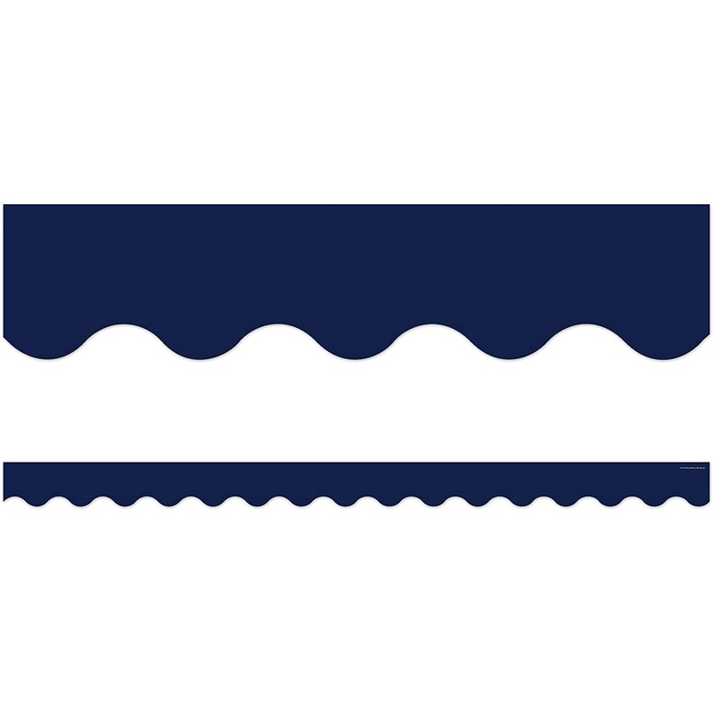 Navy Scalloped Border Trim
