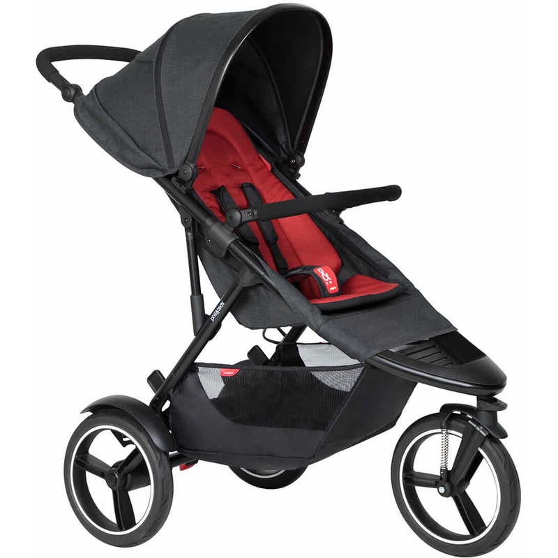 Phil & Teds Dash Stroller & Liner – Black/Chilli