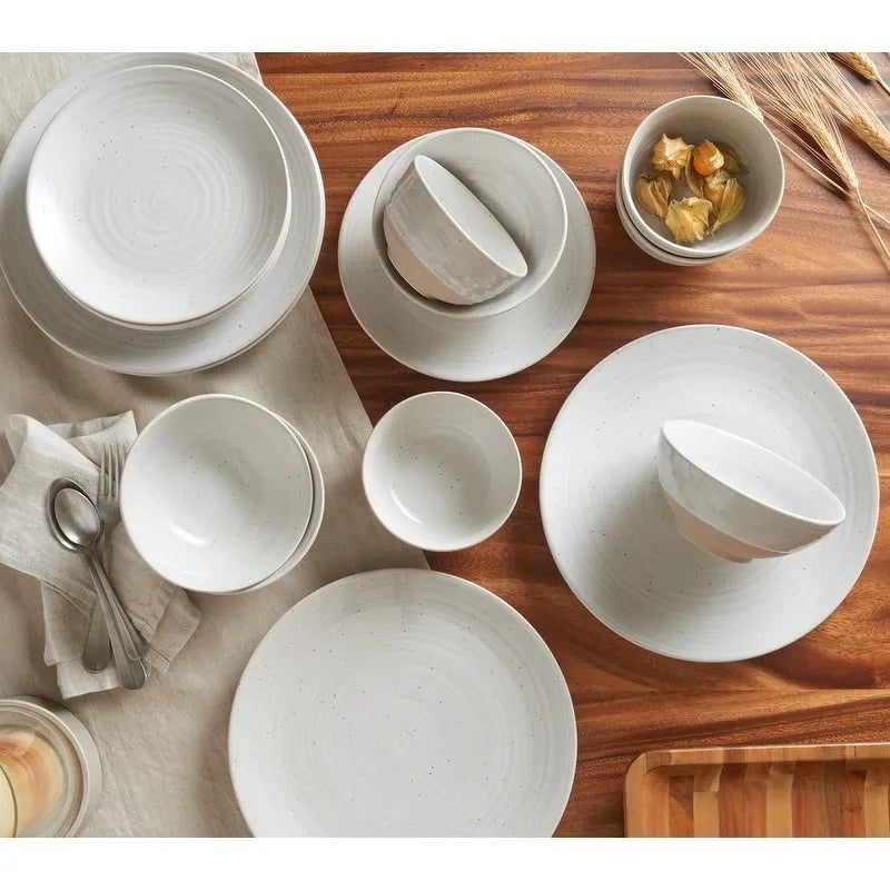 Sango Siterra Round 16 Piece Dinnerware Set, Service for 4 – White