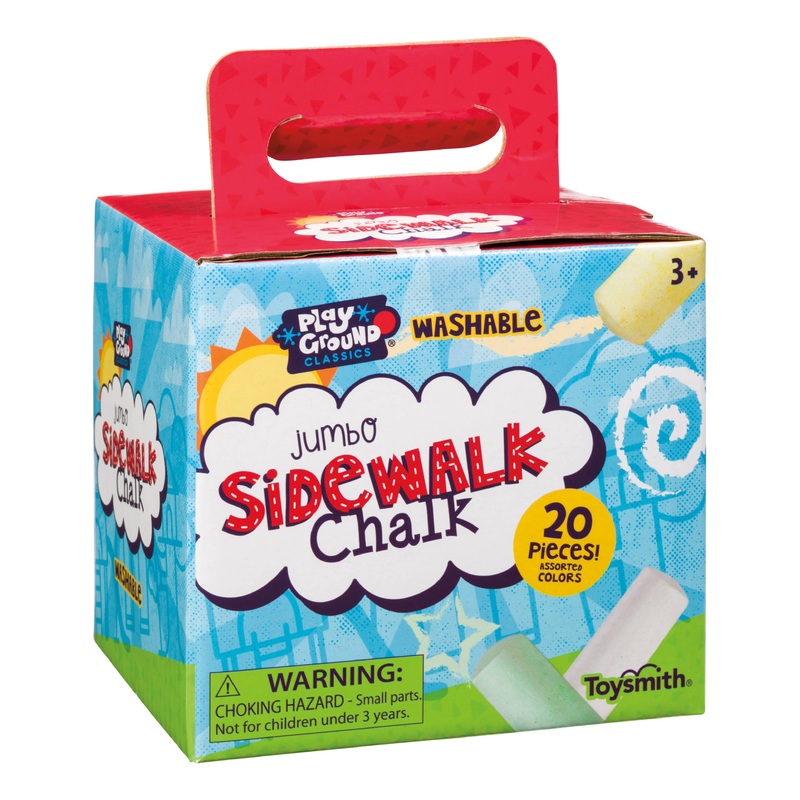 Toysmith Playground Classics Jumbo Sidewalk Chalk, Assorted Colors