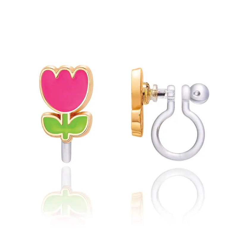 Girl Nation Clip On Cutie Earrings- Tiny Tulip