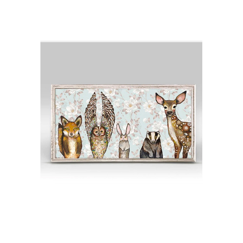 Green Box Art Forest Animals – Floral Mini Framed Canvas