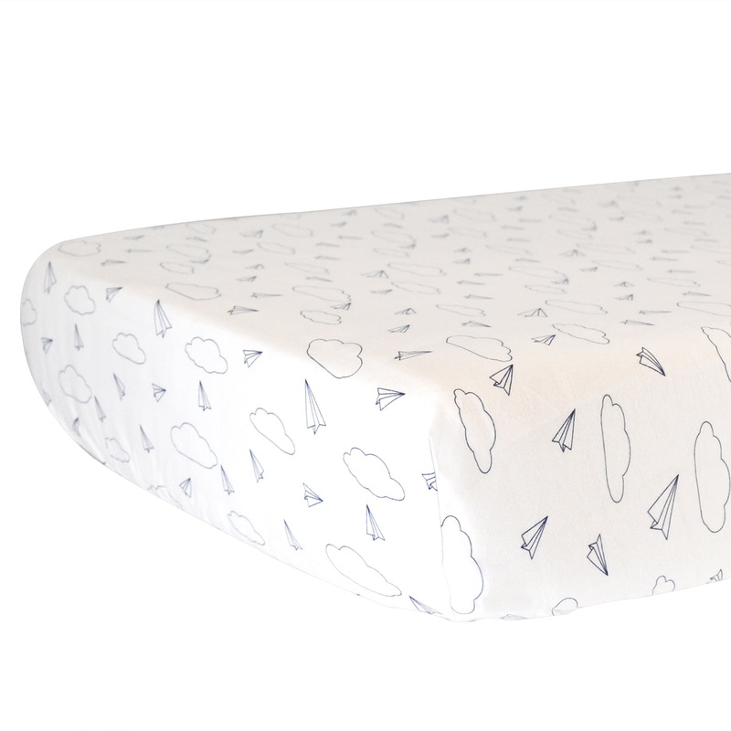 Hello Spud Organic Cotton Fitted Crib Sheet – Paper Airplanes