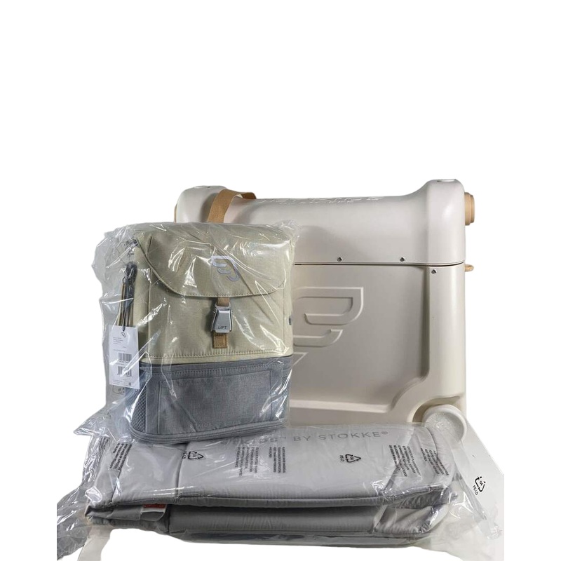 Stokke JetKids BedBox + Crew Backpack Travel Bundle, Full Moon