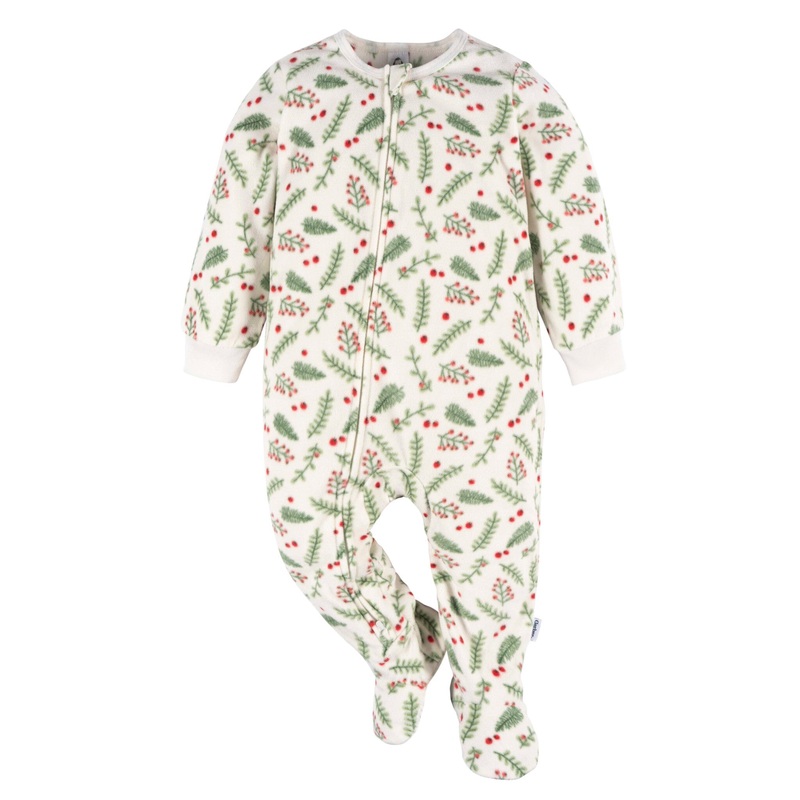 Baby & Toddler Neutral Mistletoe Footed Fleece Pajamas