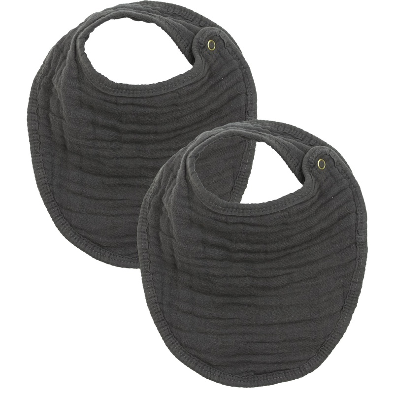 Cloud Muslin Bib 2 Pack – Charcoal