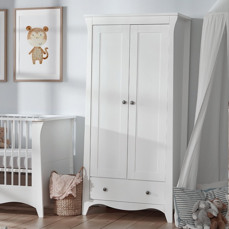 CuddleCo – Clara 2 Door Double Wardrobe – White
