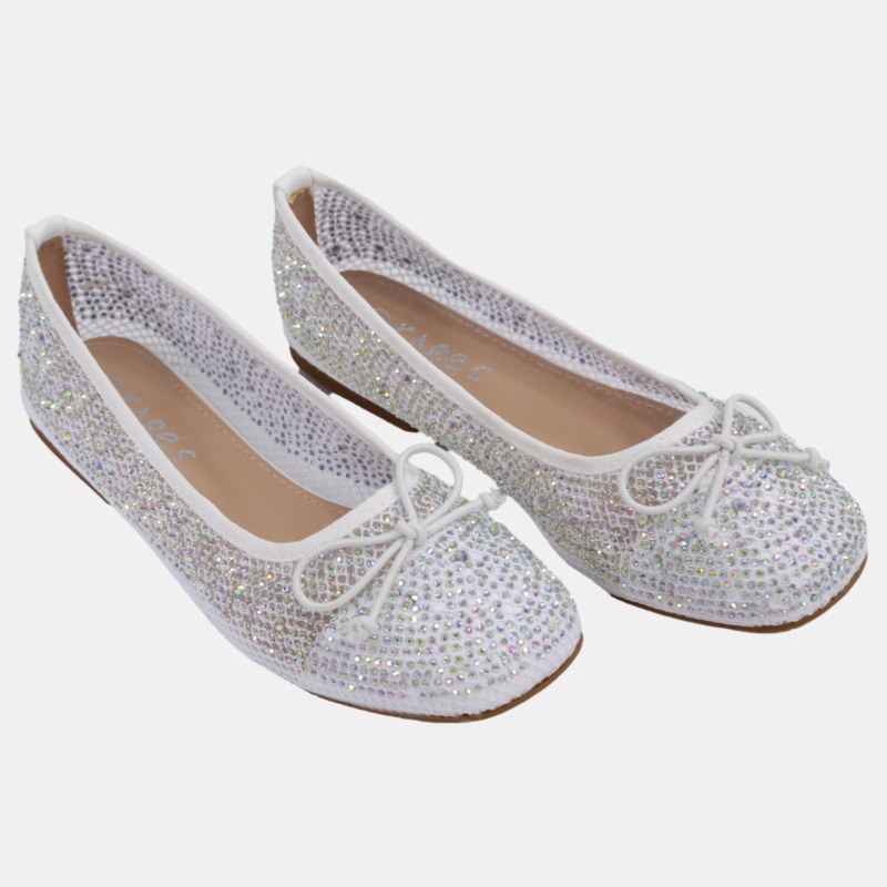 Girls Canvas Ballerina Shoes – Shiny Texture
