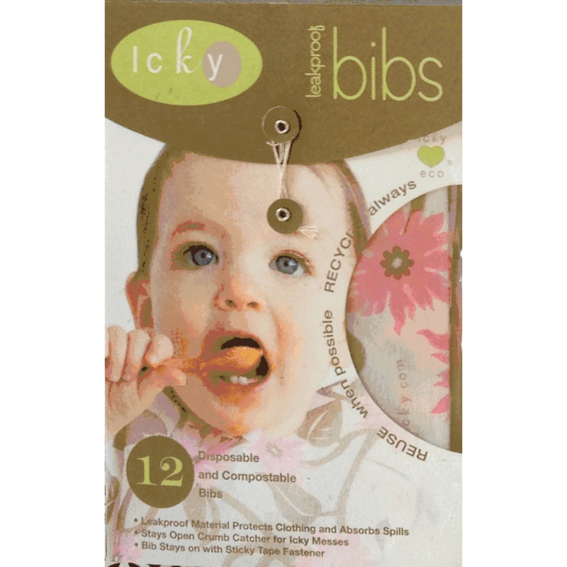 Icky Eco Friendly Disposable Bibs 12 Pack in Matisse (Girls)